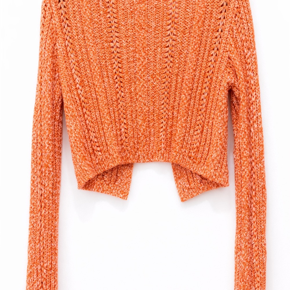 Deluc Coral Cropped Boho Knit Cardigan - Picture 5 of 6
